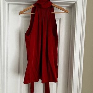 Ramy Brook Rust Silk Halter Tie-Back blouse